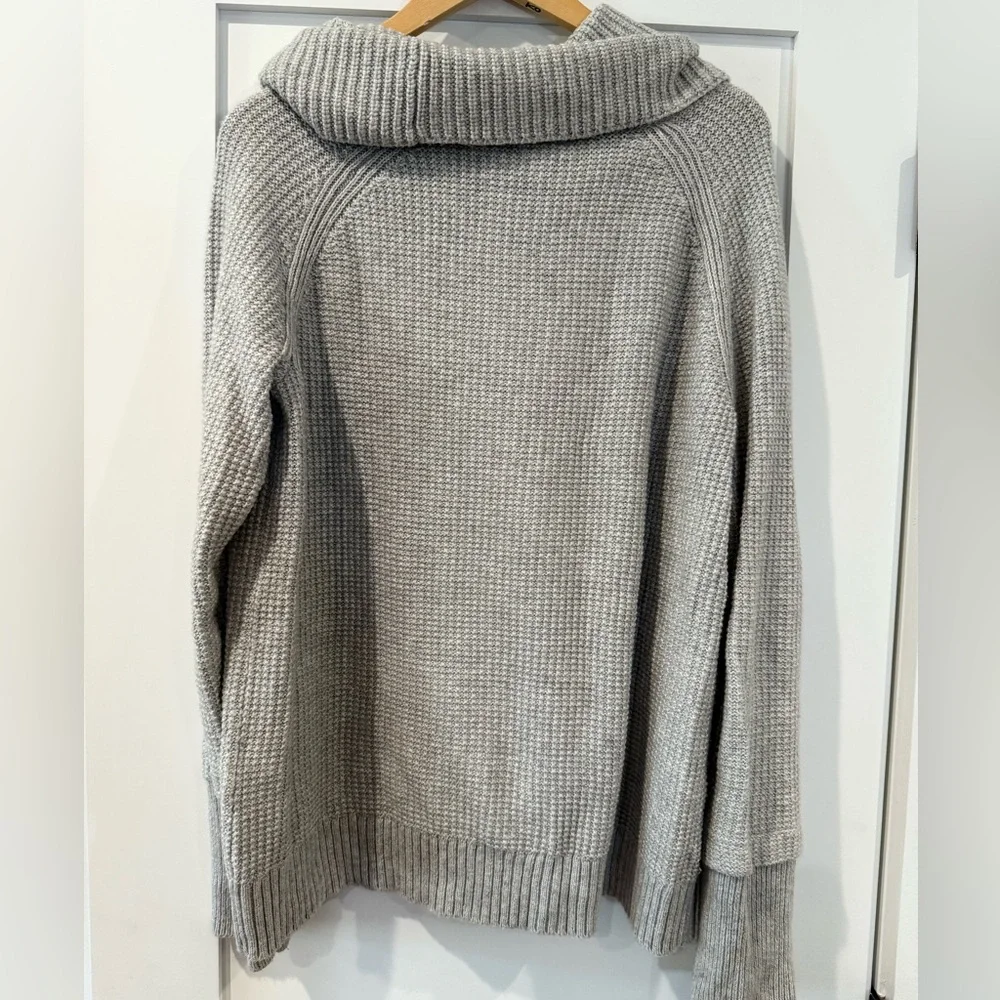 Market & Spruce Gray Cowl Neck Sweater - Picture 3 of 3
